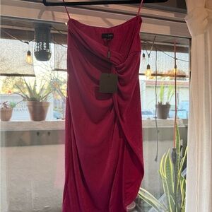 JLUXLABEL Asymmetrical Raspberry Pink Skirt